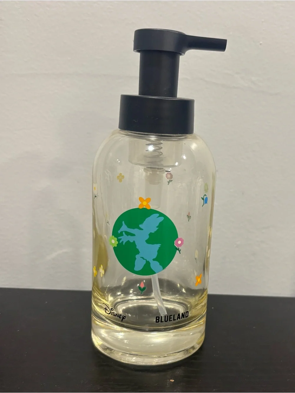 Disney x blueland Daisy Duck Kids Foaming Soap Dispenser floral glass new